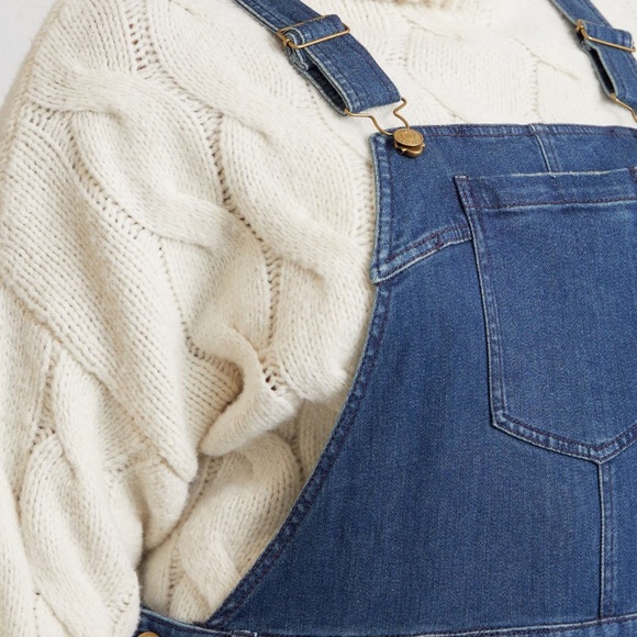 Anthropologie denim overalls med wash jean 28P NWTS - Picture 9 of 10